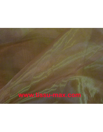 Tissu Organza Marron Brillant Polyester