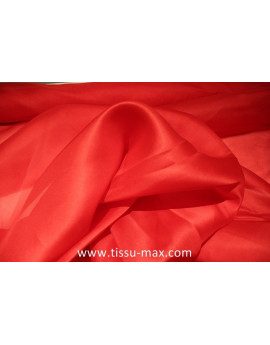 Tissu Organza de Soie Rouge Vif