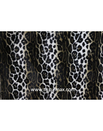 Fausse fourrure léopard noir et blanc A01