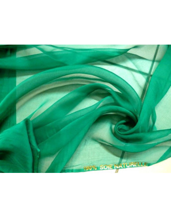 Mauve & Vert Gerbera crêpe mousseline tissu