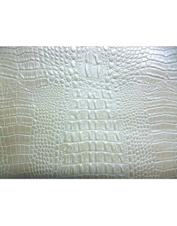 Tissu Simili Cuir Crocodile Blanc épais  