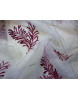 Tissu Organza des Feuilles fond Blanc x 280 largeur