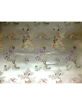 Tissu Chinois Fleurs Champagne