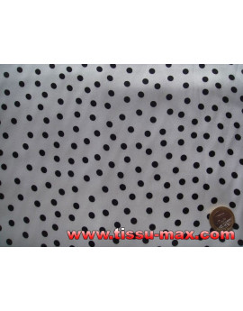 Tissu Pois Noirs Fond Blanc 02