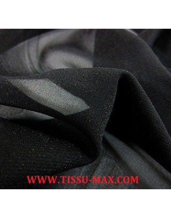Tissu mousseline de soie noir x 110 cm de largeur 