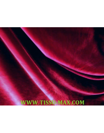 Tissu velours de soie bordeaux