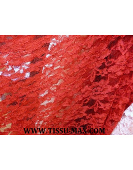 Tissu Dentelle Lycra rouge 