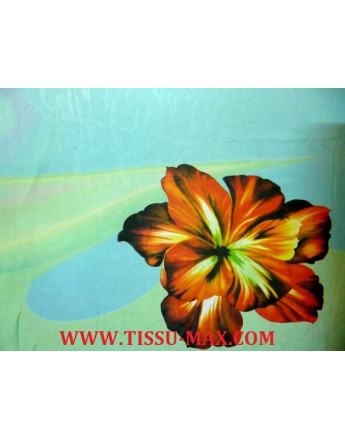 Tissu Mousseline Polyester Imprimée fleurs d'été A61