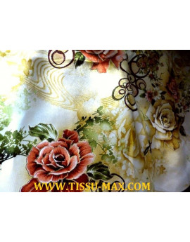 Tissu satin polyester imprimé fleurs d'été A82