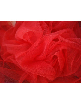 Tissu tulle souple rouge 