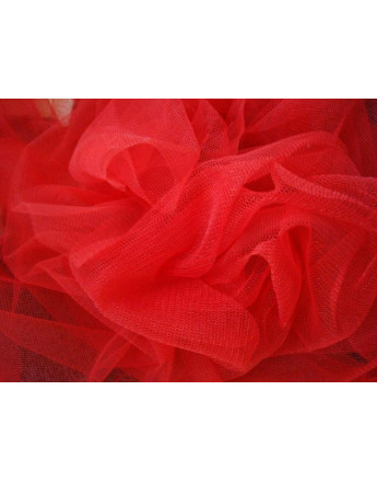 Tissu tulle souple rouge 