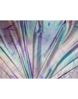 Tissu satin polyester imprimé fleurs d'été A82