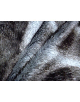 Tissu Fausse Fourrure Lapin Marron et Gris 