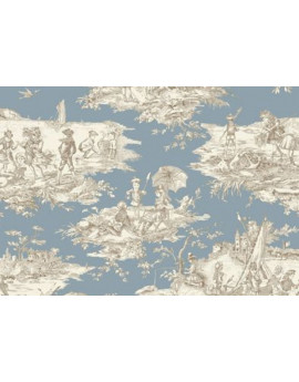 Jouy Histoire d'eau Bleu largueur 280 cm