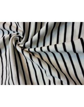 Tissu Jersey Elastique Rayures noir et blanc 