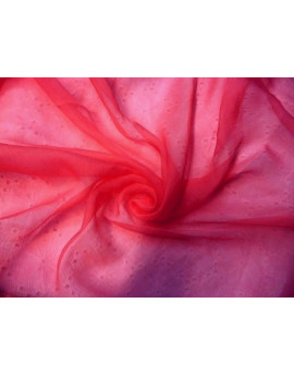 Mousseline de soie rose corail 