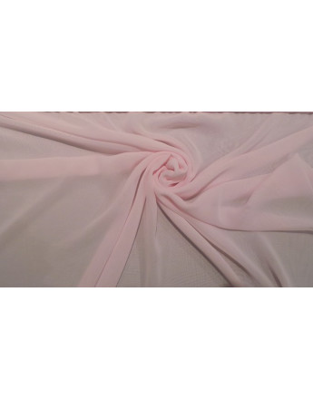 Tissu  Mousseline polyestere rose pâle