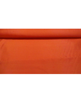 Tissu Soie Sauvage Uni Orange