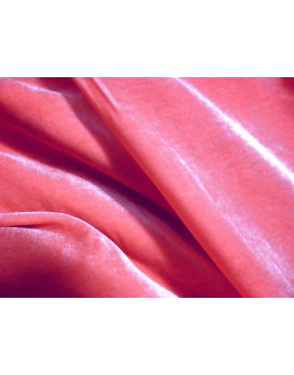 Tissu Velours de Soie Rose Pêche 