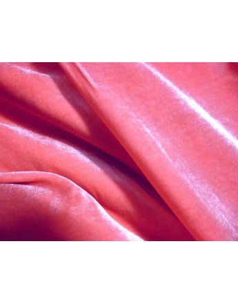 Tissu Velours de Soie Rose Pêche 