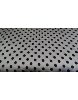 Tissu Satin polyester pois noir