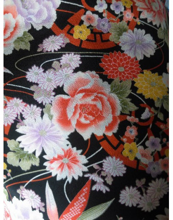 Tissu Crêpe Polyester Imprimé Japonais