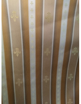 Tissu Fleur Lys Beige Or