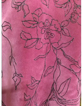Tissu velours rose 