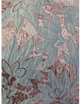 Tissu Brocart Noisette rose pale