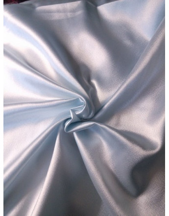 Tissu Satin Polyester Elastique Bleu Ciel