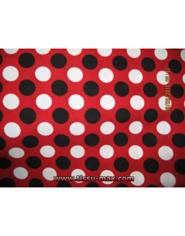 Pois Noir/ Blanc sur Fond Rouge A000