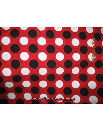 Pois Noir/ Blanc sur Fond Rouge A000