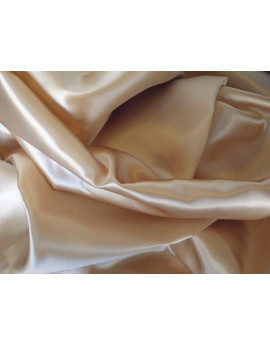 Tissu Satin Polyester Elastique Beige